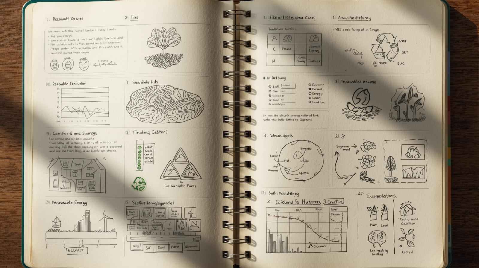 מחברת עם חומר לימודי על חינוך סיבבתי